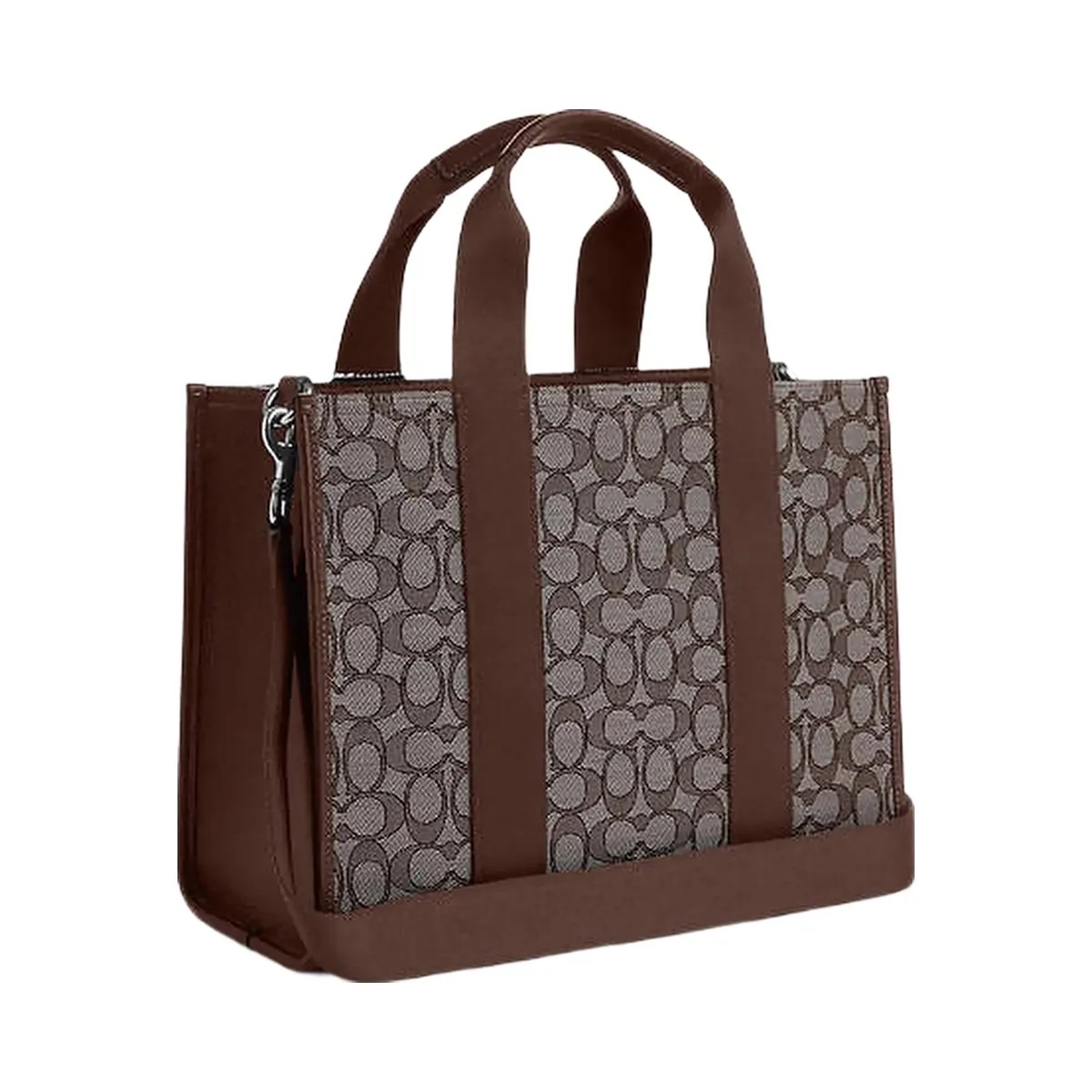 Coach Smith Tote Bag In Signature Jacquard Signature Jacquard-Silver-Oak-Maple - HypeFly India View 3
