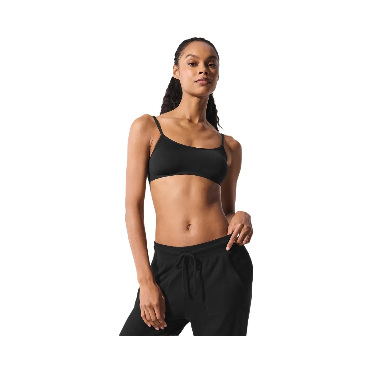 Alo Women's Sheer Glow Bra - Black - HypeFly India View 1