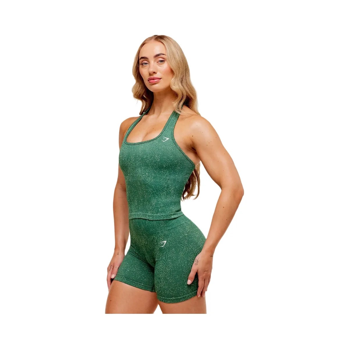 Gymshark Adapt Fleck x Whitney Tank With Shelf - Lift Green/Clay Green - HypeFly India View 3