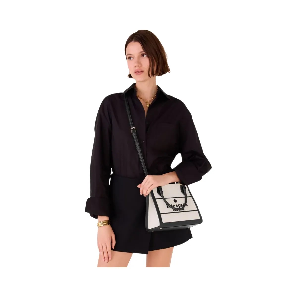 Kate Spade Ellie Canvas Small Tote Black Multi - HypeFly India View 3