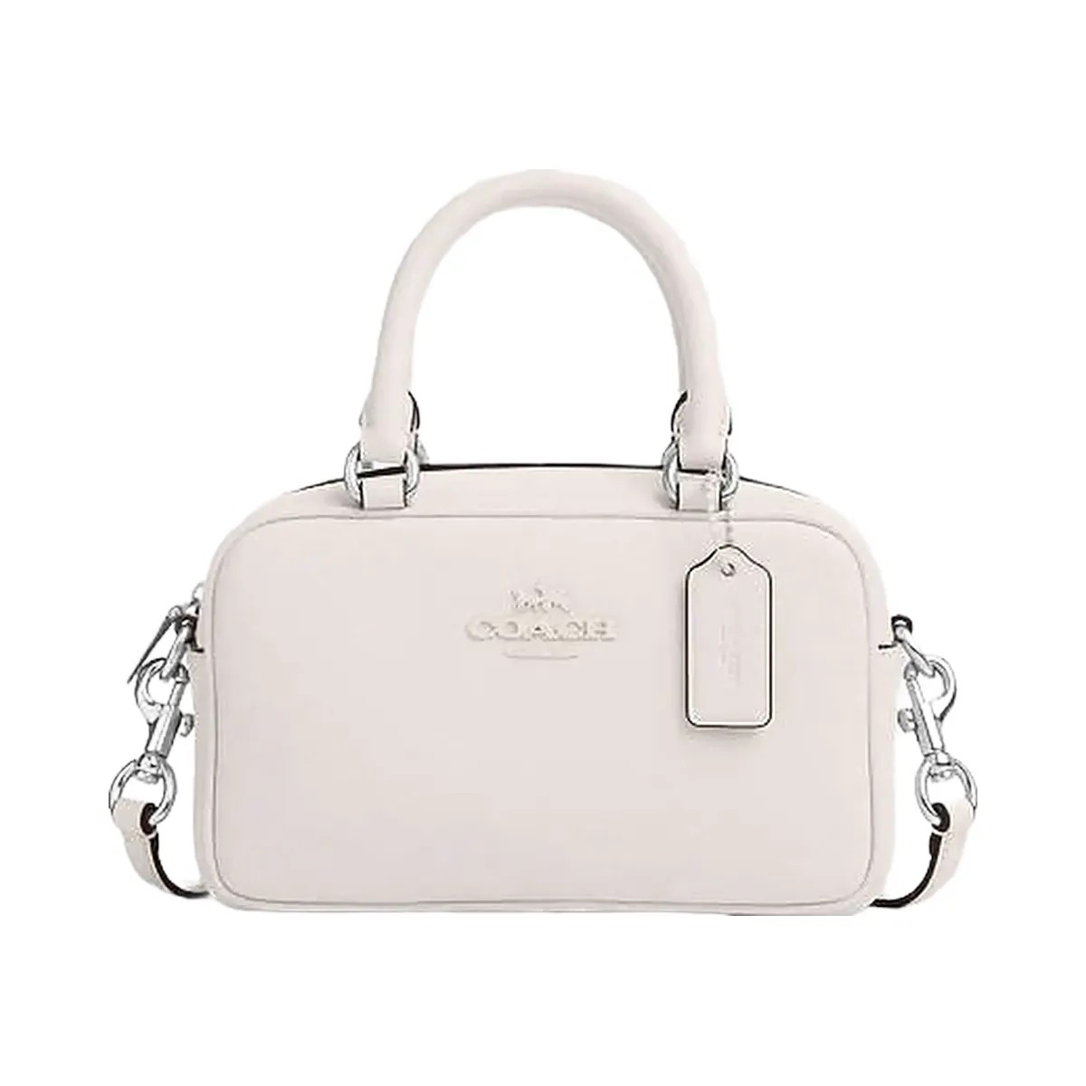 Coach Satchel Crossbody Smooth Leather-Silver-Chalk - HypeFly India View 1