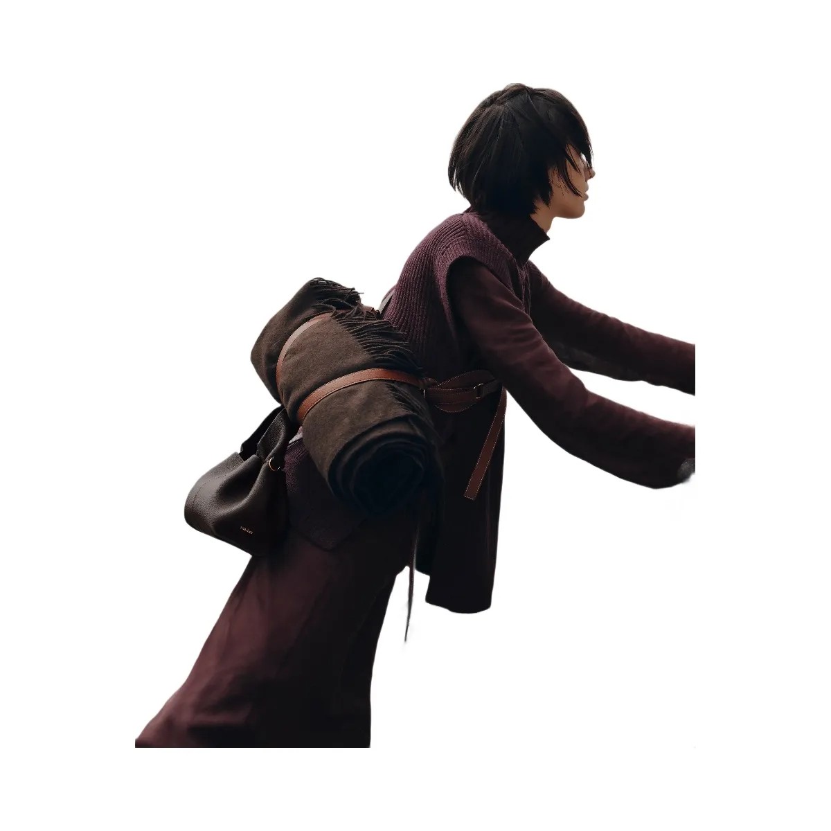 Polene Numero Neuf Mini Textured Ebony - HypeFly India View 5