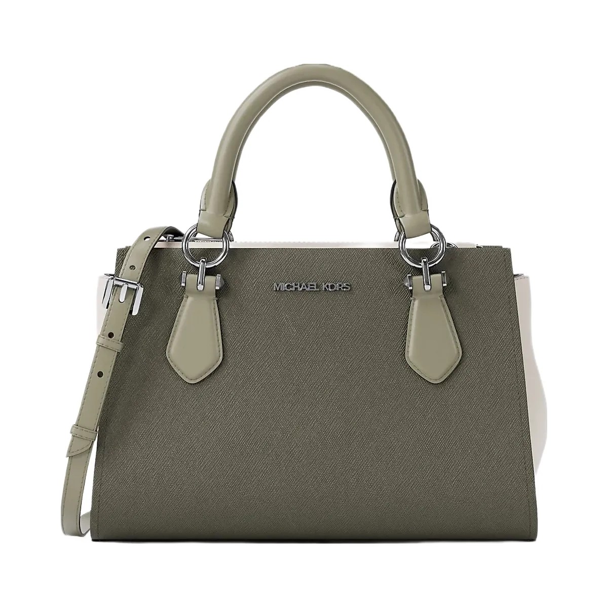 Michael Kors Marilyn Small Color-Block Saffiano Leather Messenger Bag Olive Combo - HypeFly India View 1
