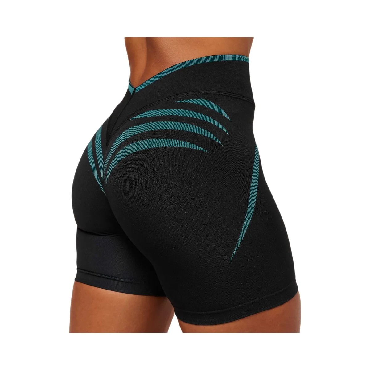 Gymshark Apex Lift Seamless Short - Black/Brand Blue - HypeFly India View 5