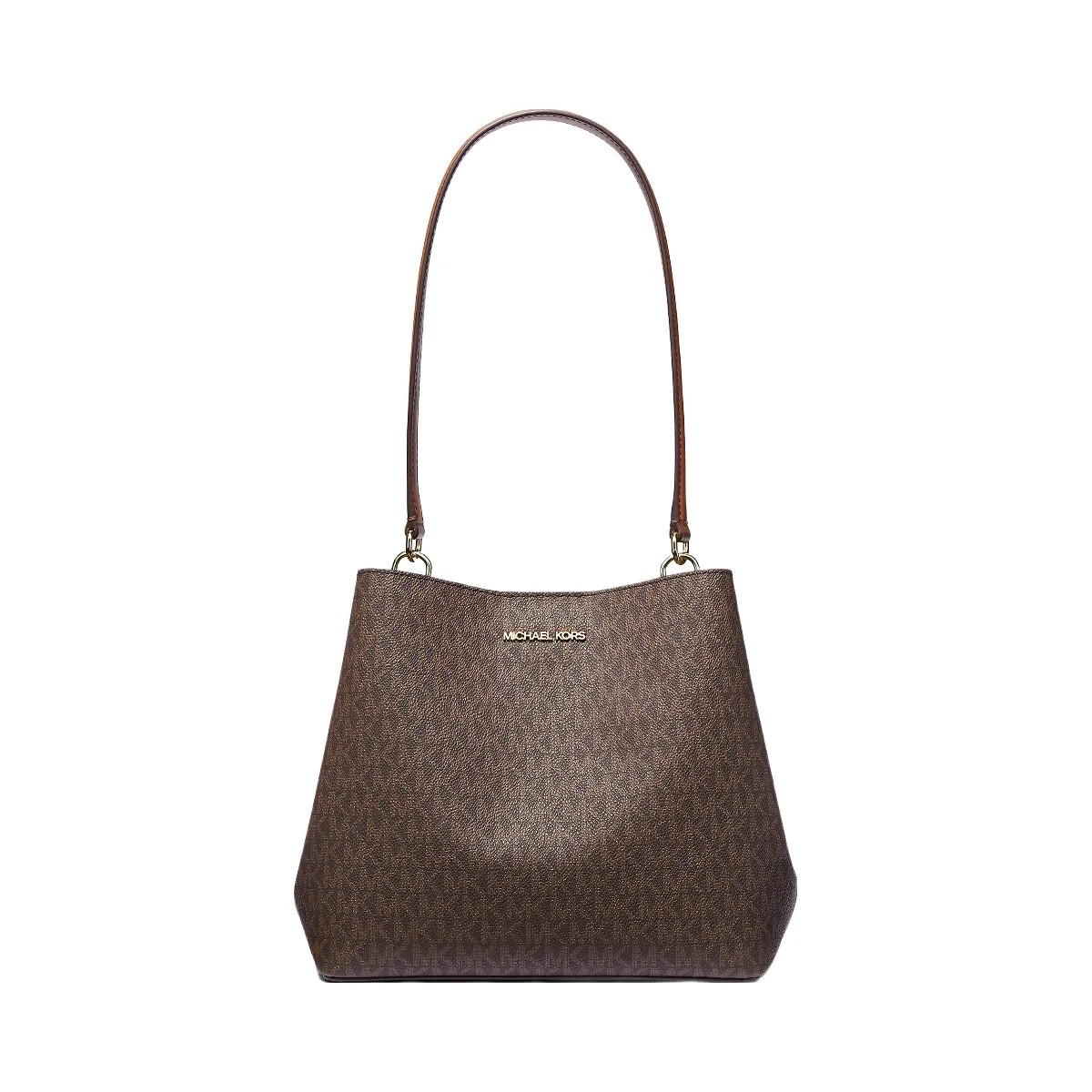 Michael Kors Pratt Medium Signature Logo Shoulder Bag Brown - HypeFly India View 1