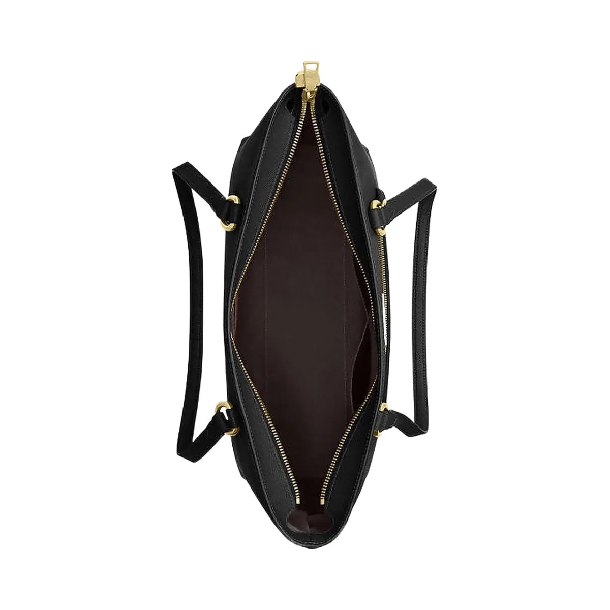 Coach Station Tote Bag Crossgrain Leather-Gold-Black - HypeFly India View 4