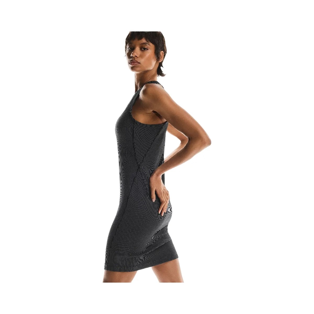 On All-Day Ribbed Dress Black | Rock  - HypeFly India View 2