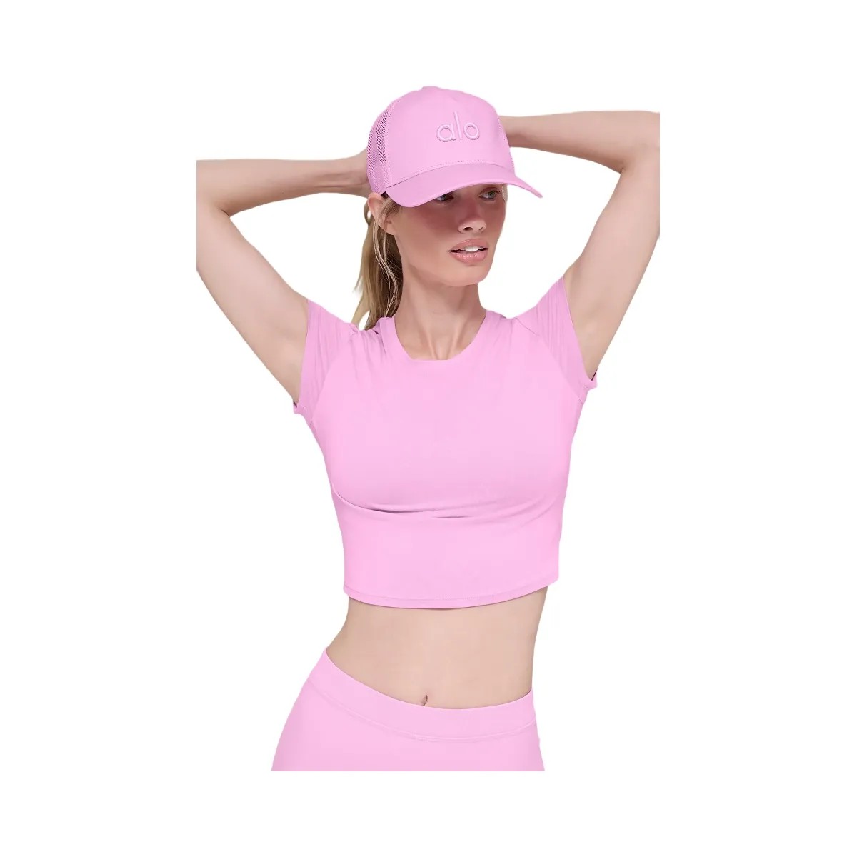 Alo District Trucker Hat - Candy Heart Pink - HypeFly India View 2