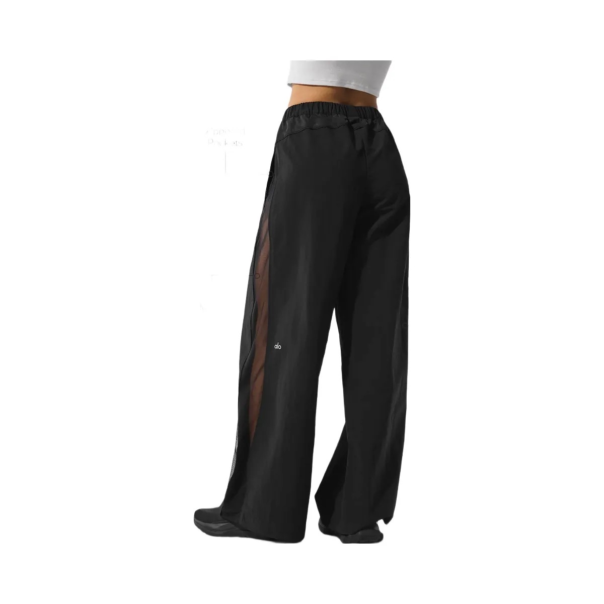 Alo Women's High-Waist Origin Wide Leg Track Pant - Black - HypeFly India View 3