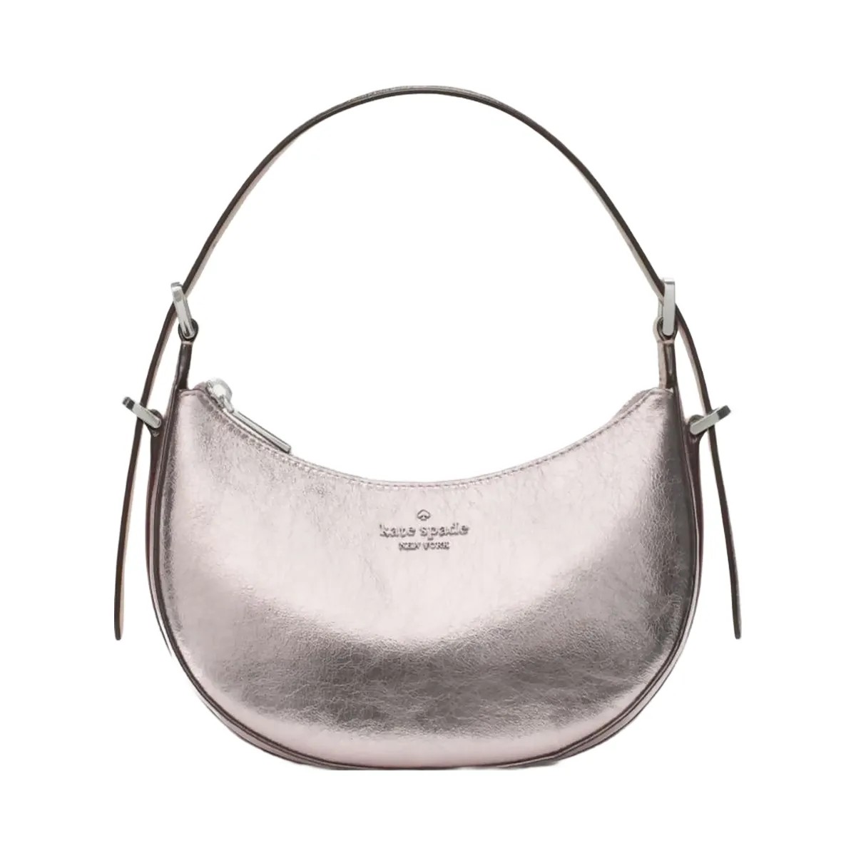 Kate Spade Nova Crinkle Metallic Small Crescent Shoulder Bag Lilac Moonlight - HypeFly India View 1