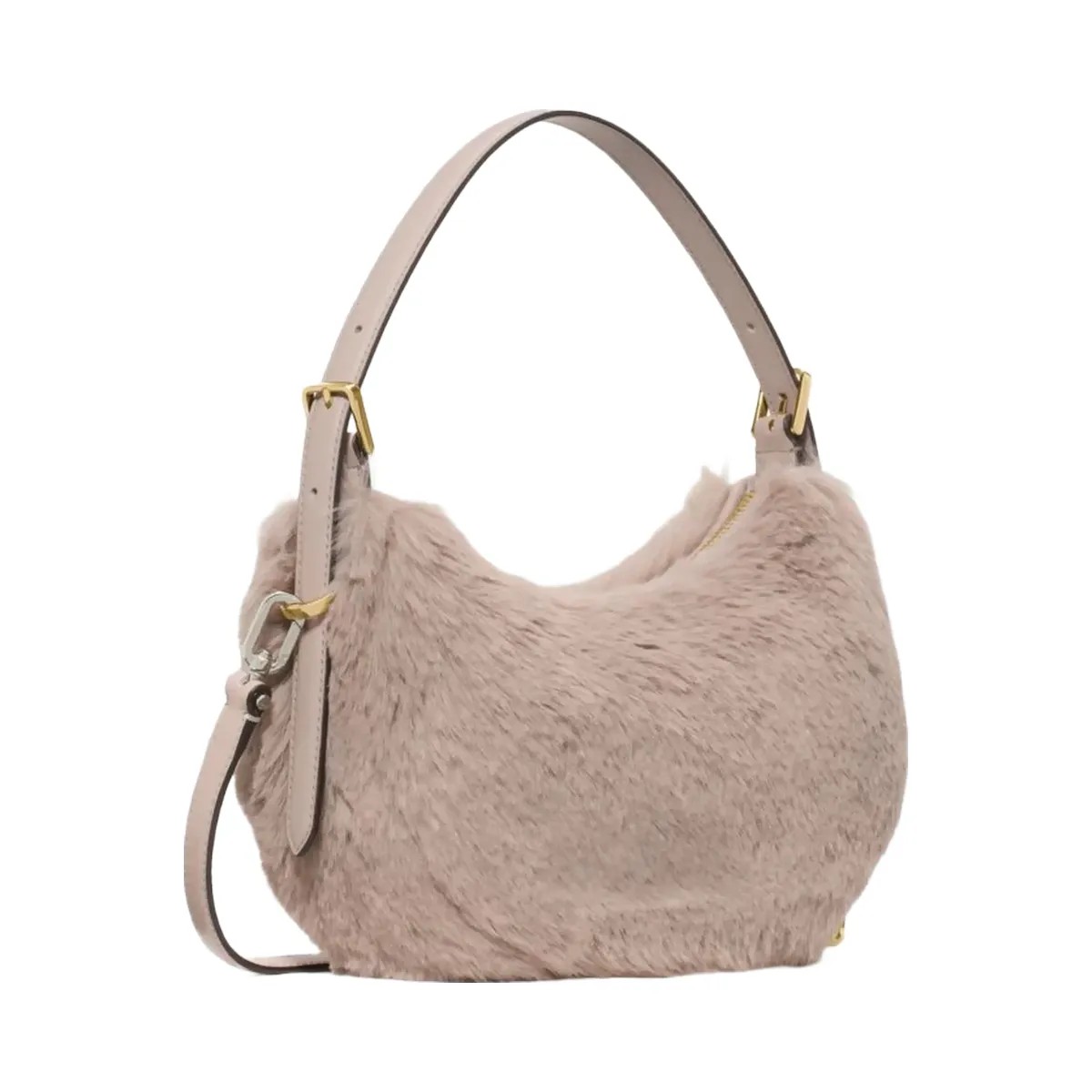 Kate Spade Nova Faux Fur Small Crescent Shoulder Bag Cozy Grey - HypeFly India View 1