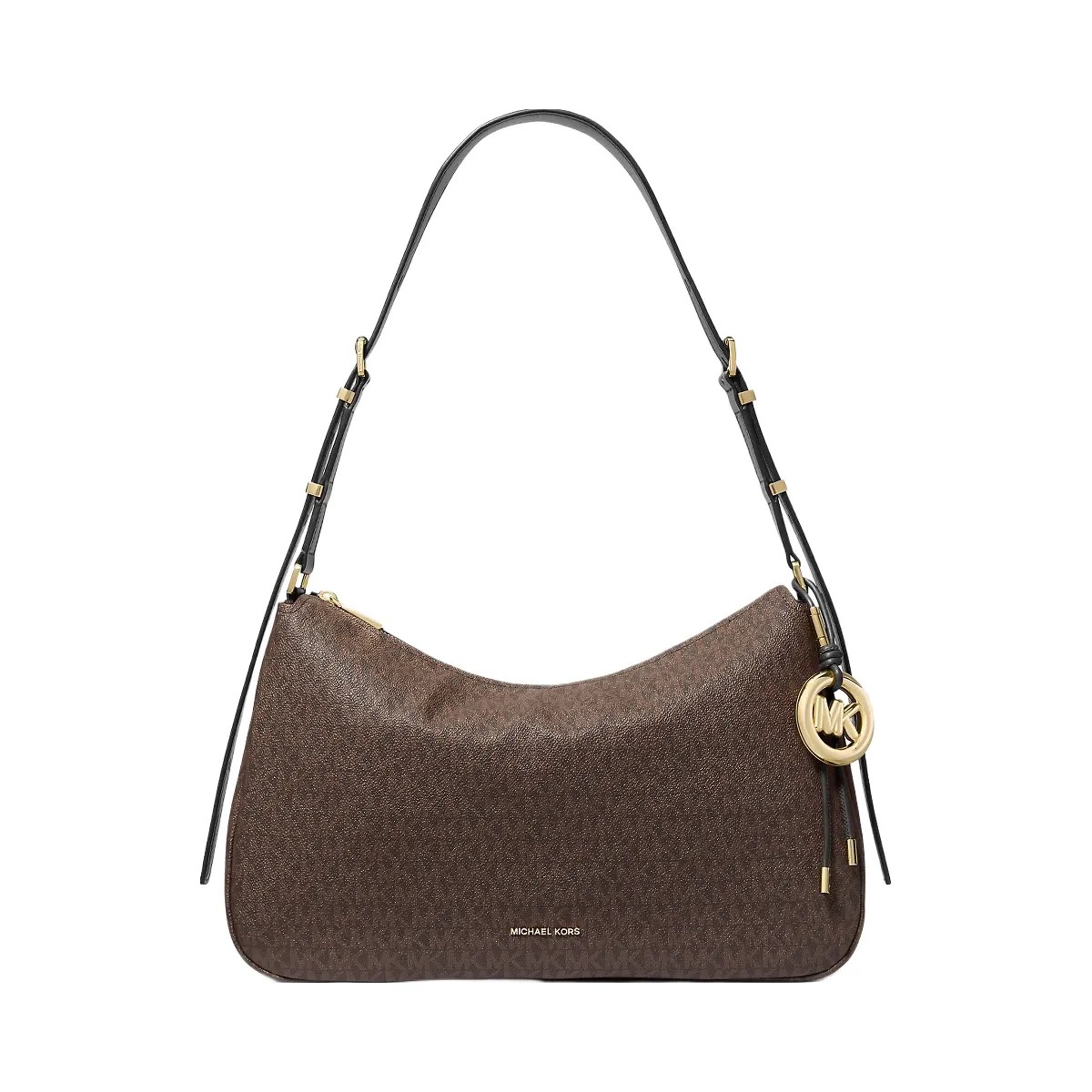 Michael Kors Nolita Medium Signature Logo Shoulder Bag Brown-Blk - HypeFly India View 1