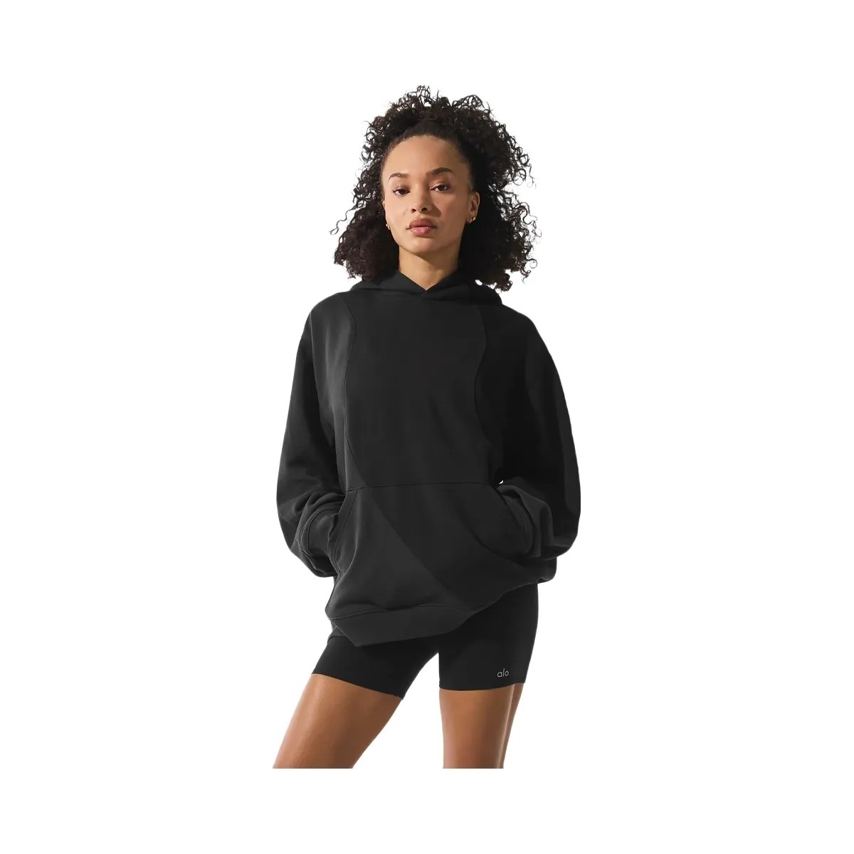 Alo Women's Make Waves Hoodie - Vintage Black Tonal - HypeFly India View 1