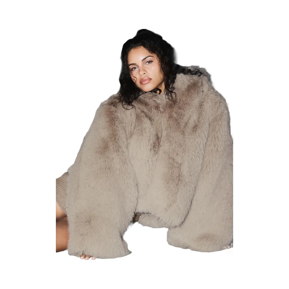 Alo Women's Opulent Faux Fur Statement Jacket - Oat - HypeFly India View 4