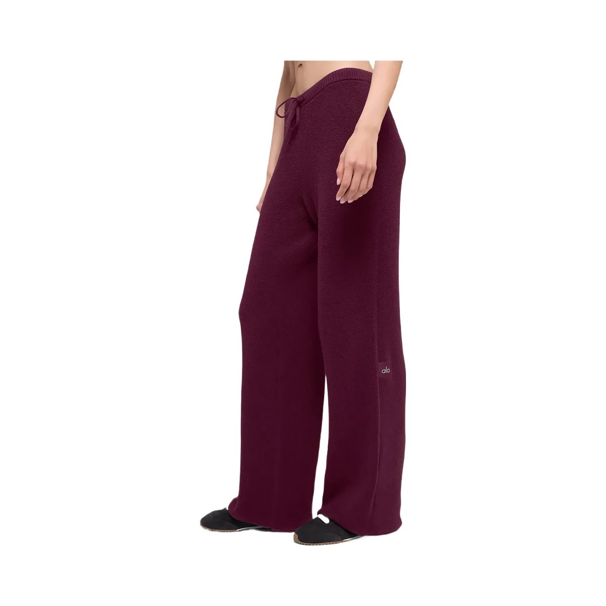 Alo Women's Supernatural Sweater Pant - Burgundy - HypeFly India View 4