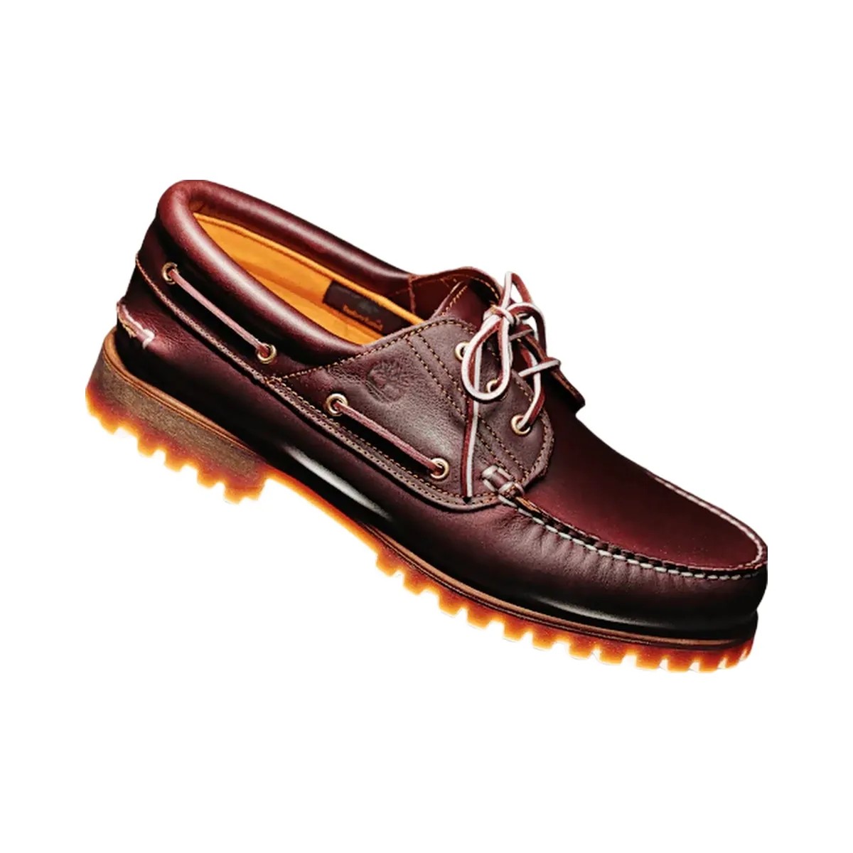 Timberland Authentic 3-Eye Lug Handsewn Boat Shoe Burgundy Men'S - HypeFly India View 2