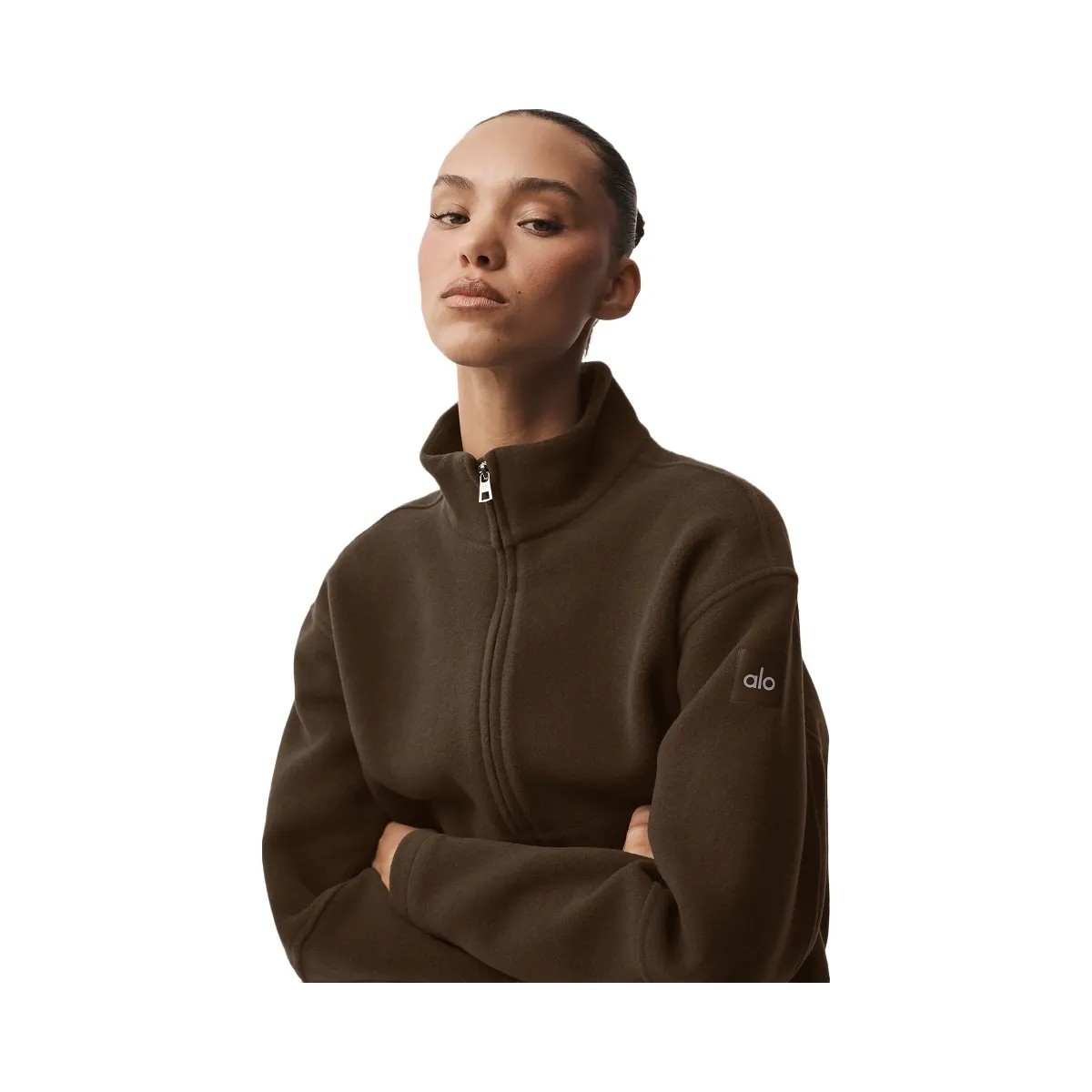 Alo Women's Double Face Wool City Girl Jacket - Espresso - HypeFly India View 3