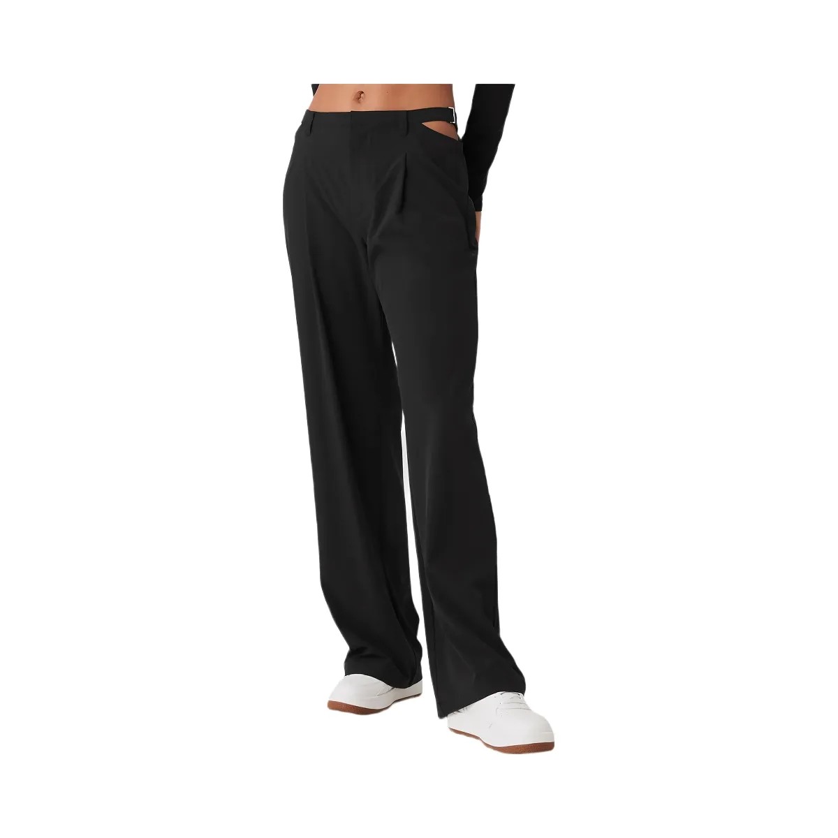 Alo Women's Mid-Rise Showdown Trouser - Black - HypeFly India View 1
