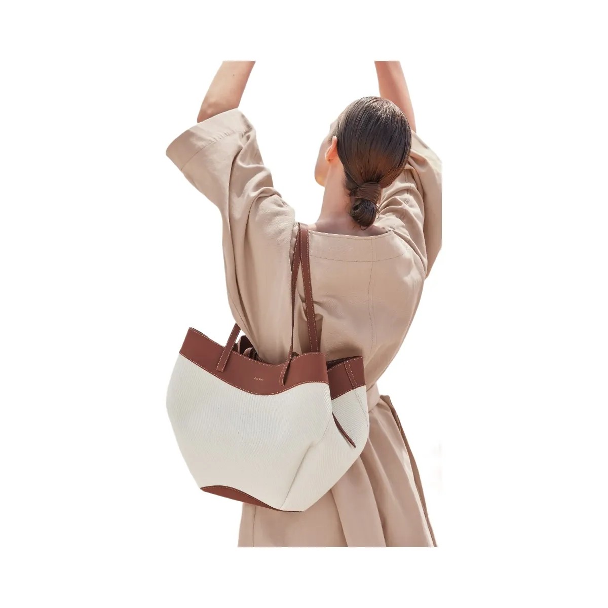 Polene Cyme Cognac Canvas - HypeFly India View 4