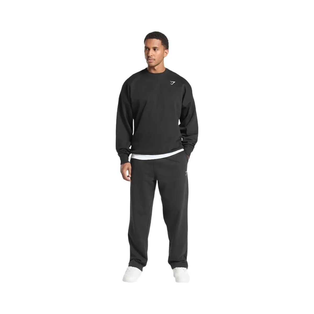 Gymshark Oversized Crest Crew - Black - HypeFly India View 2