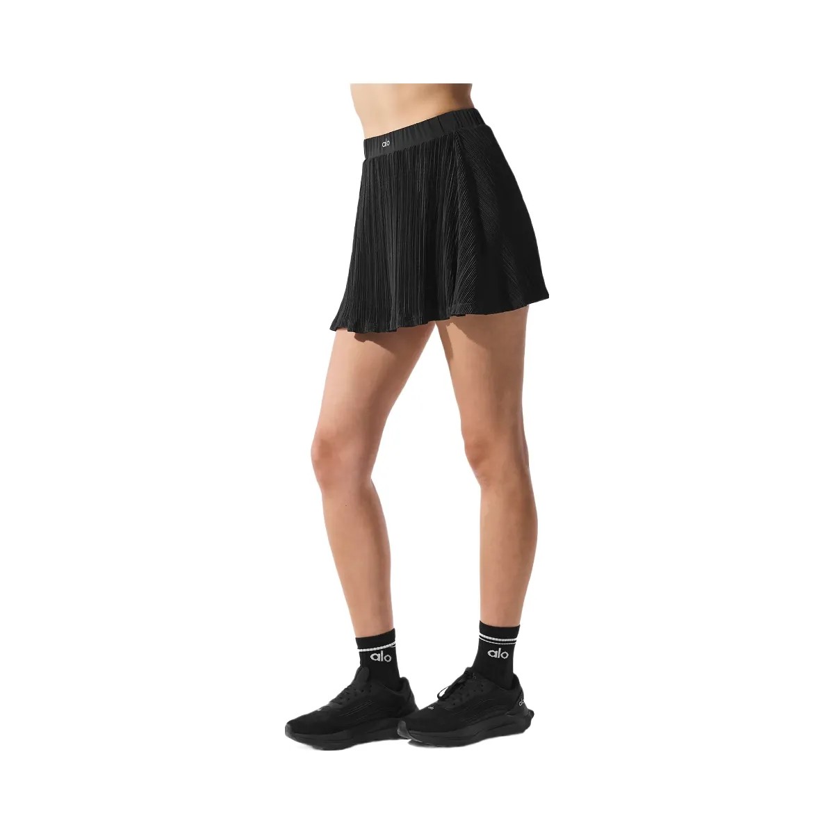 Alo Women's Micro Plisse Tennis Skirt - Black - HypeFly India View 4