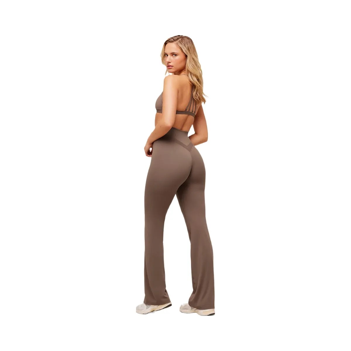 Gymshark Whitney Flared Leggings - Soft Brown - HypeFly India View 4
