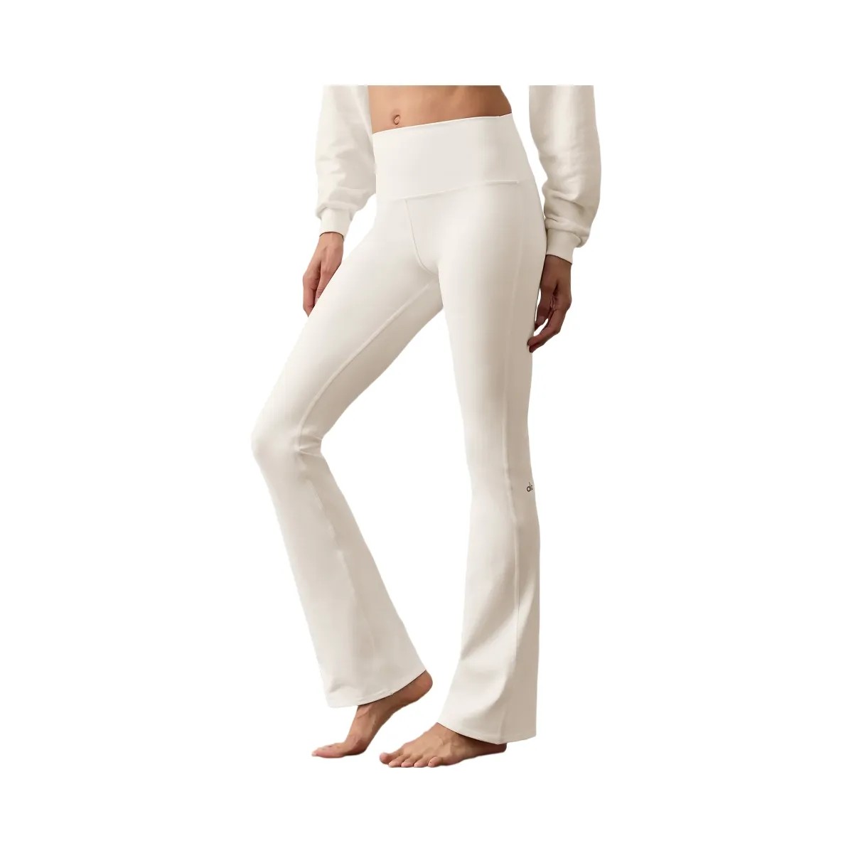 Alo Women's Airbrush High-Waist Bootcut Legging - Ivory - HypeFly India View 1