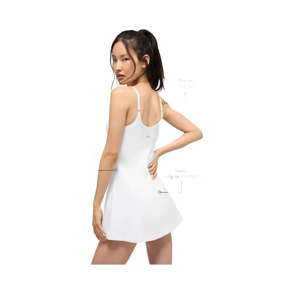Alo Women's Alosoft Encore Tennis Dress - White - HypeFly India View 2