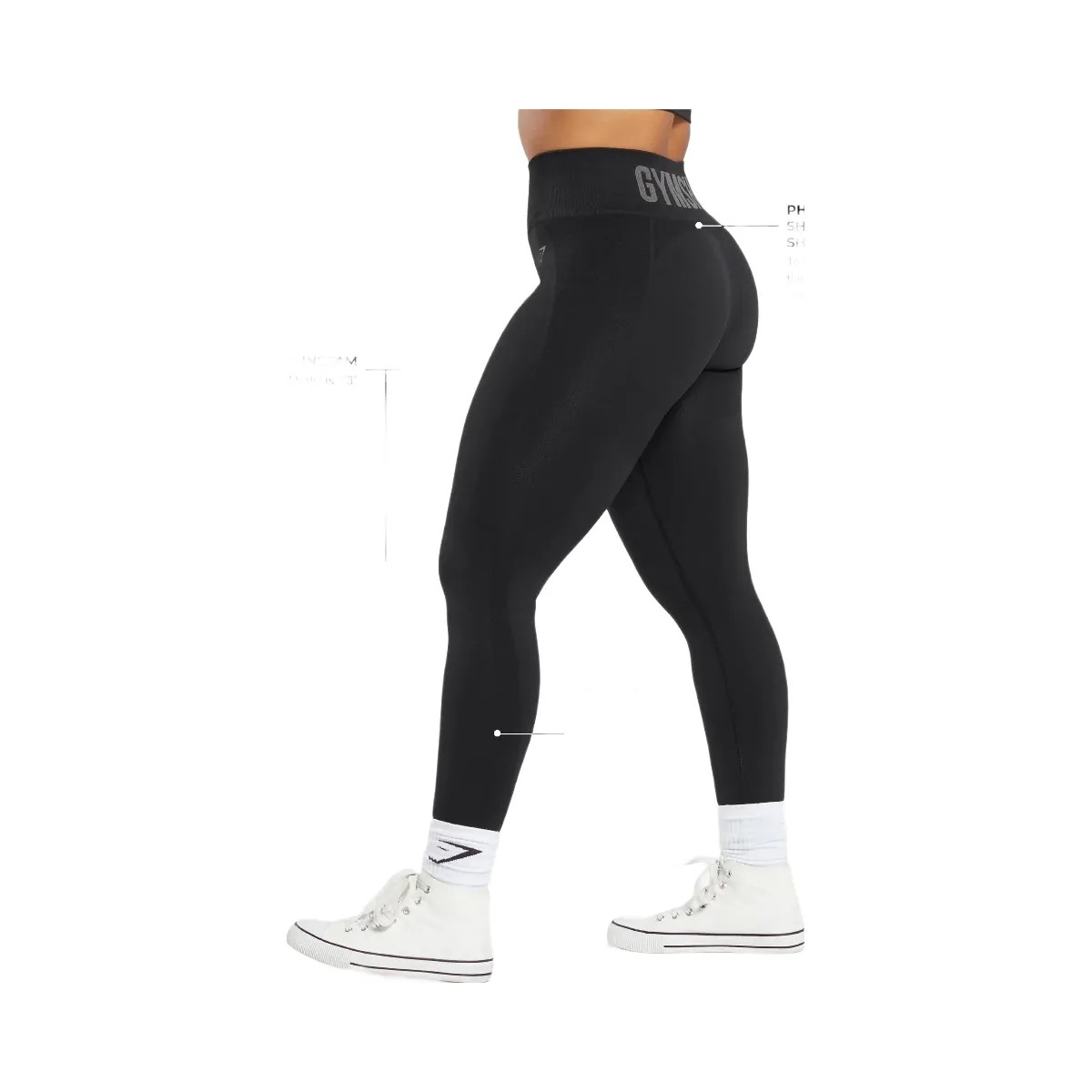 Gymshark Flex High Waisted Leggings - Black - HypeFly India View 3