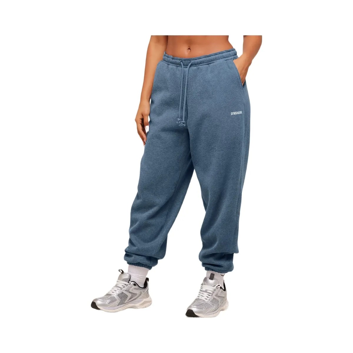 Gymshark Cosy Luxe Cuffed Joggers - Compound Blue Marl - HypeFly India View 3