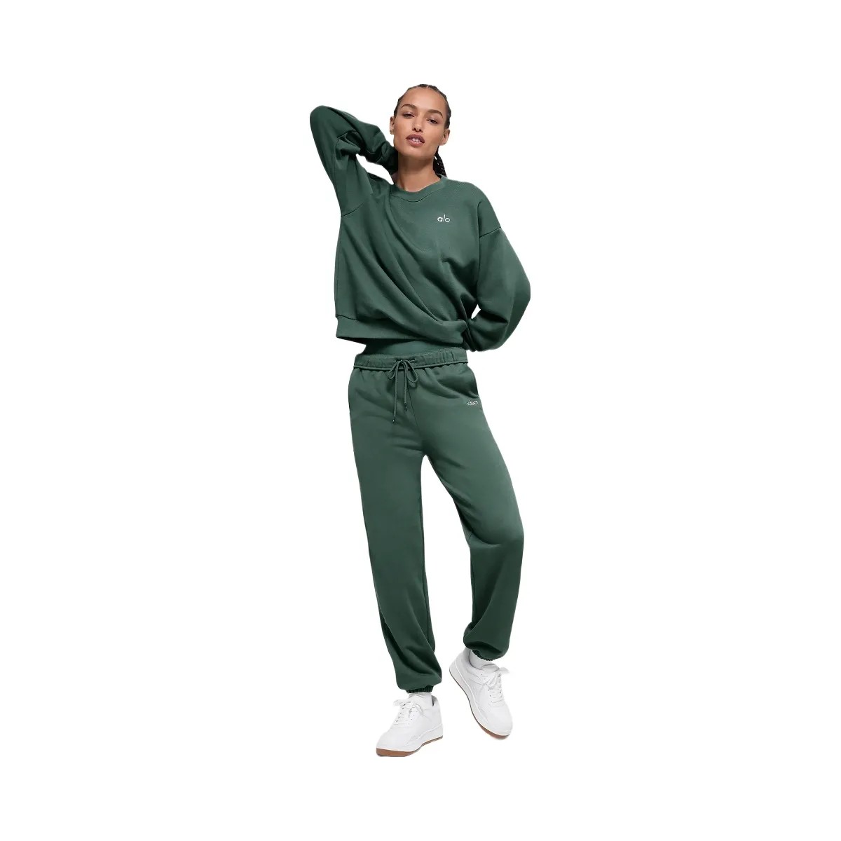 Alo Women's Accolade Crew Neck Pullover - Clover Green - HypeFly India View 1