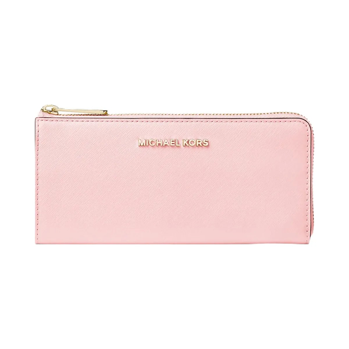 Michael Kors Jet Set Travel Large Saffiano Leather Quarter-Zip Wallet Powder Blush - HypeFly India View 1