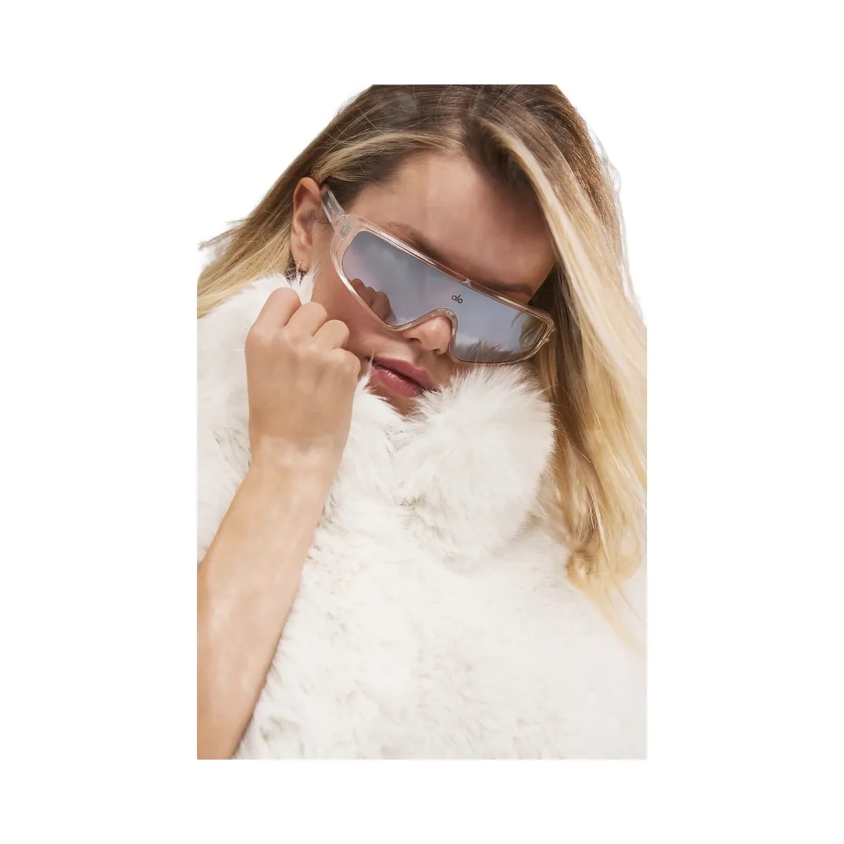Alo Women's Opulent Faux Fur Cropped Vest - Ivory - HypeFly India View 3