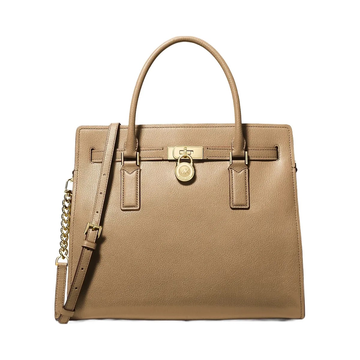 Michael Kors Hamilton Moderne Large Leather Satchel Husk - HypeFly India View 1