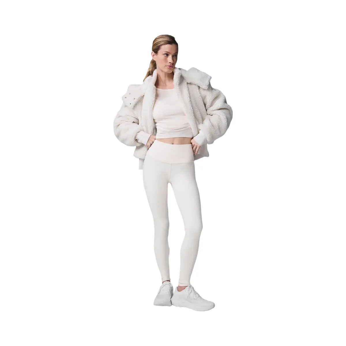 Alo Women's Foxy Sherpa Jacket - Ivory - HypeFly India View 4