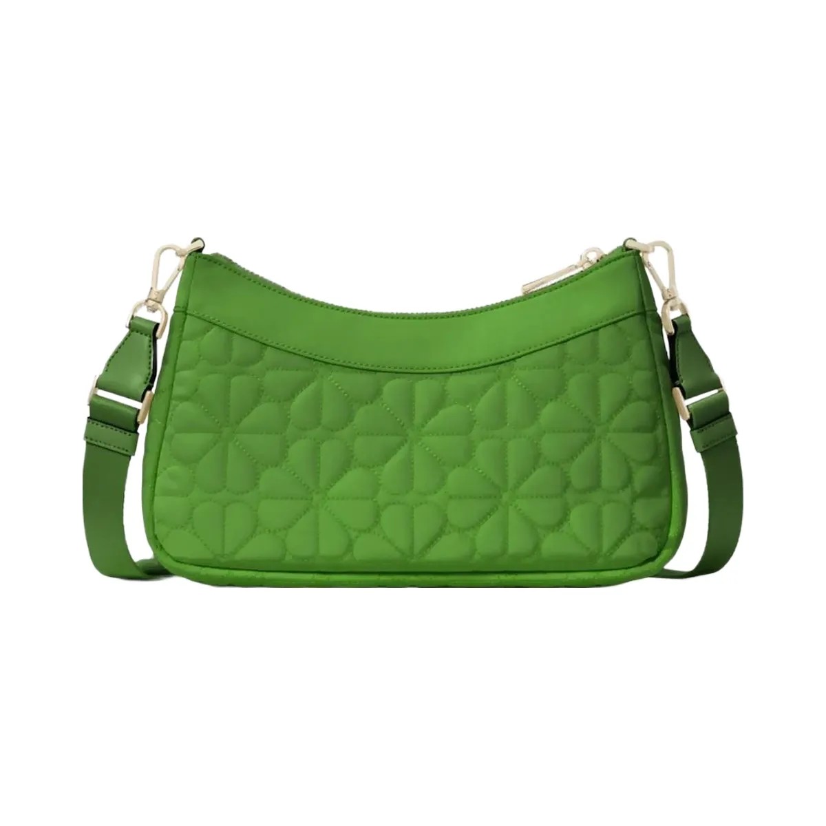 Kate Spade Flower Quilted Fabric Convertible Crossbody Ks Green - HypeFly India View 5
