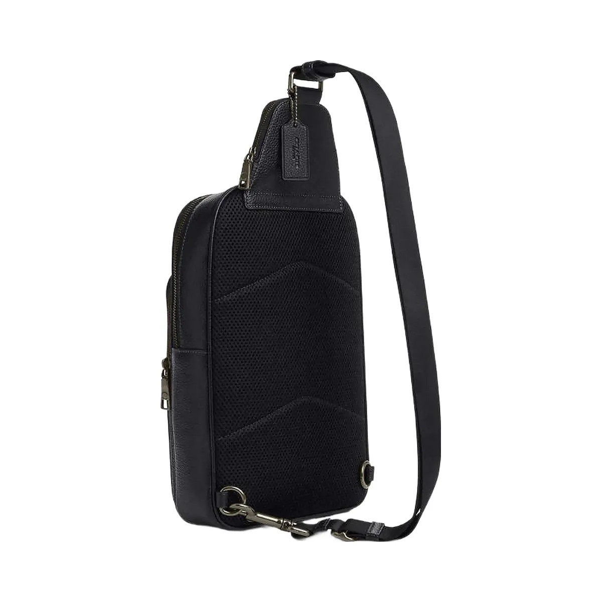 Coach Ethan Pack In Signature Leather Pebbled Leather-Gunmetal-Black - HypeFly India View 3