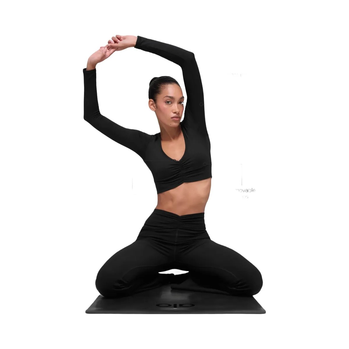 Alo Women's soft Intuition Long Sleeve Bra - Black - HypeFly India View 1