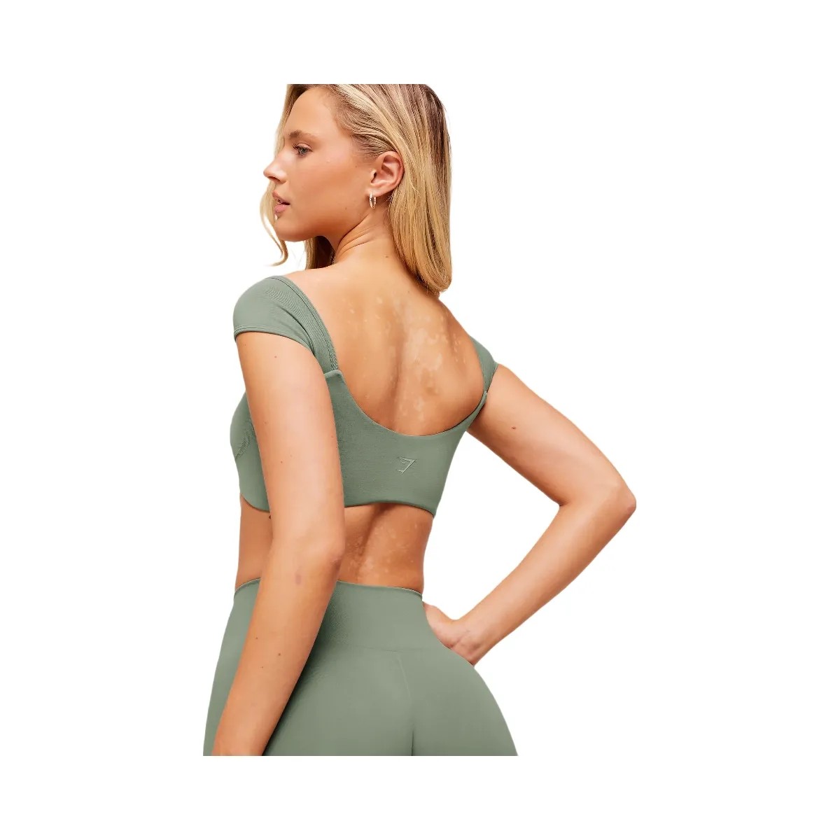 Gymshark Soft Sculpt Cap Sleeve Bralette - Unit Green - HypeFly India View 5