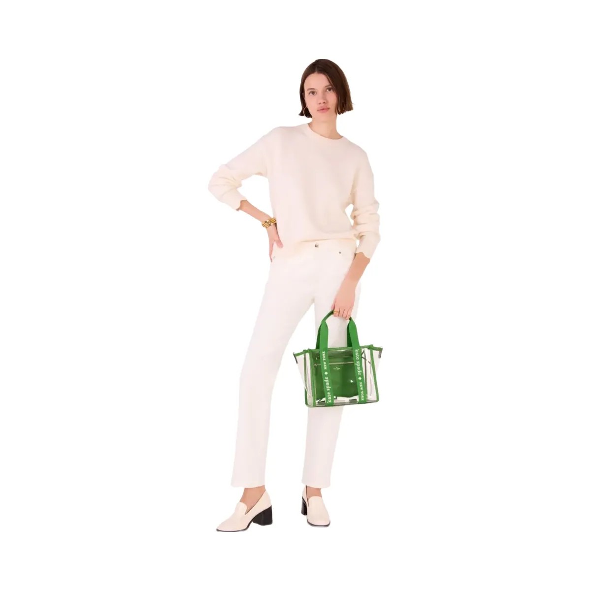 Kate Spade Kip Clear Small Tote KS Green - HypeFly India View 2