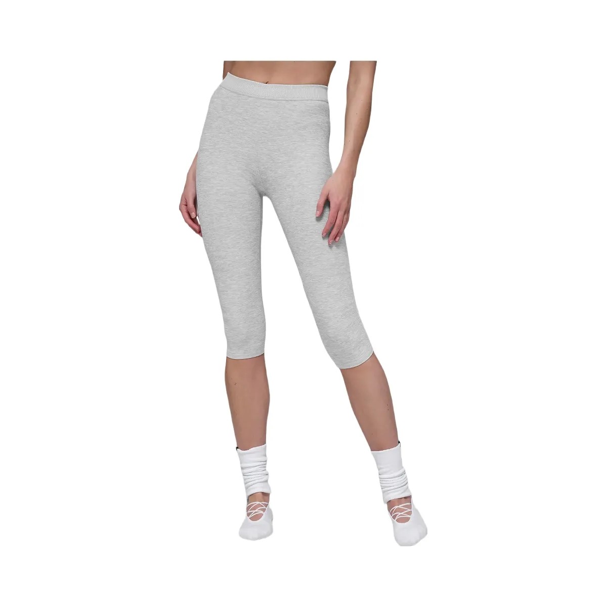 Alo Women's Alosoft High-Waist Iconic 90's Capri - Athletic Heather Grey - HypeFly India View 1