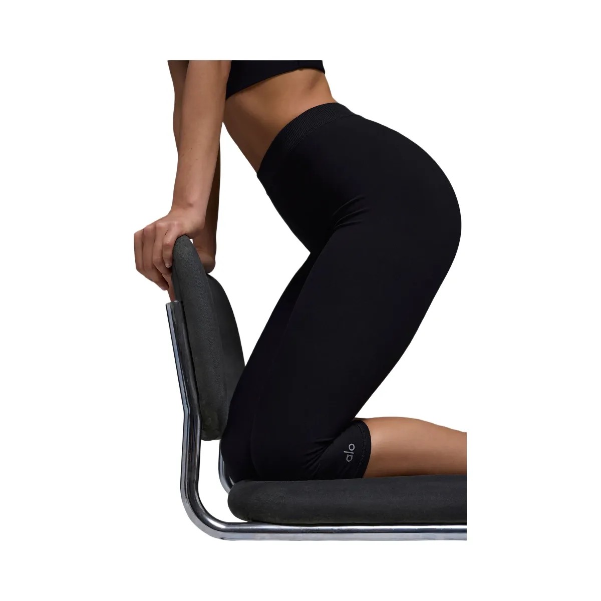 Alo Women's Alosoft High-Waist Iconic 90's Capri - Black - HypeFly India View 3