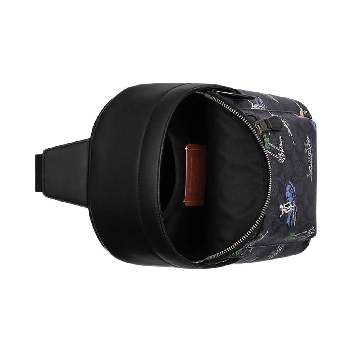 Coach West Pack In Signature Canvas With Surf Print Signature Canvas-Gunmetal-Charcoal Multi - HypeFly India View 4