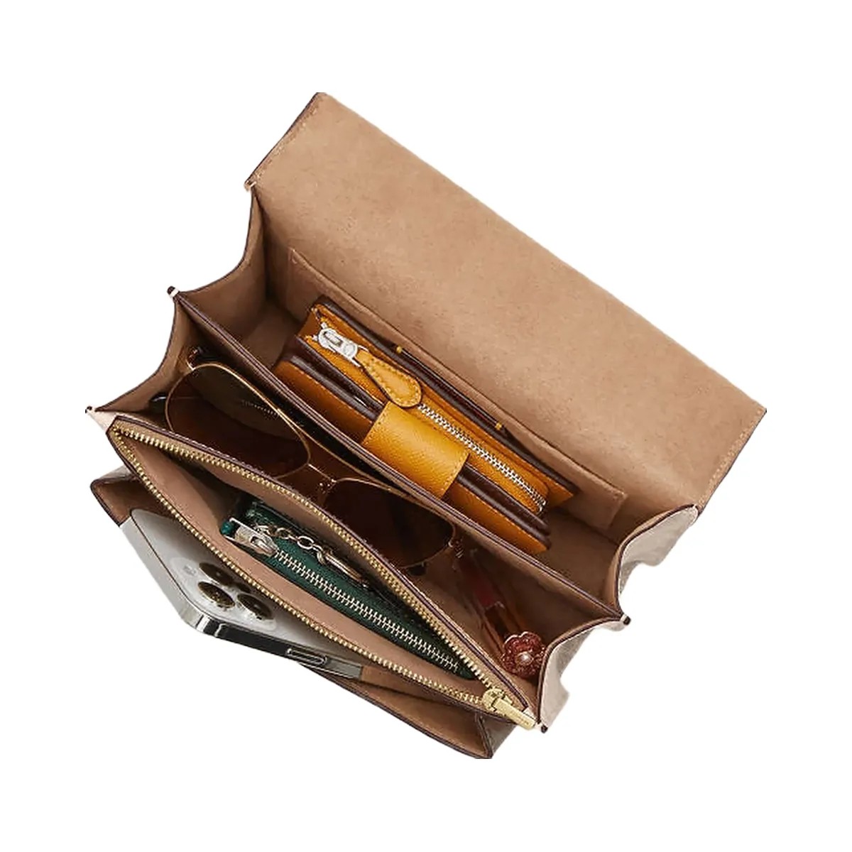 Coach Klare Crossbody Bag In Blocked Signature Canvas Signature Canvas-Gold-Sand-Tan - HypeFly India View 4