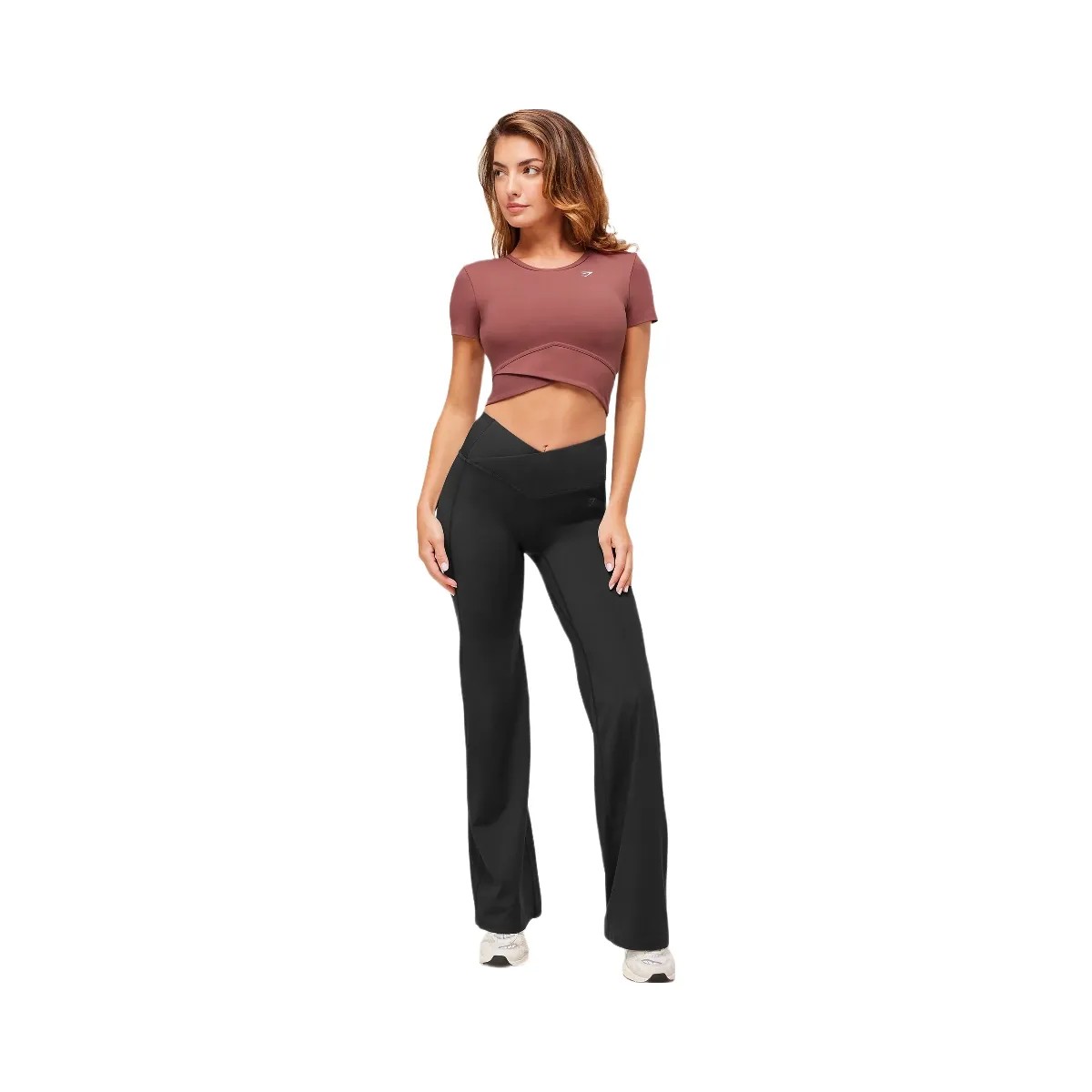 Gymshark Crossover Midi Top with Shelf - Burgundy Brown - HypeFly India View 5