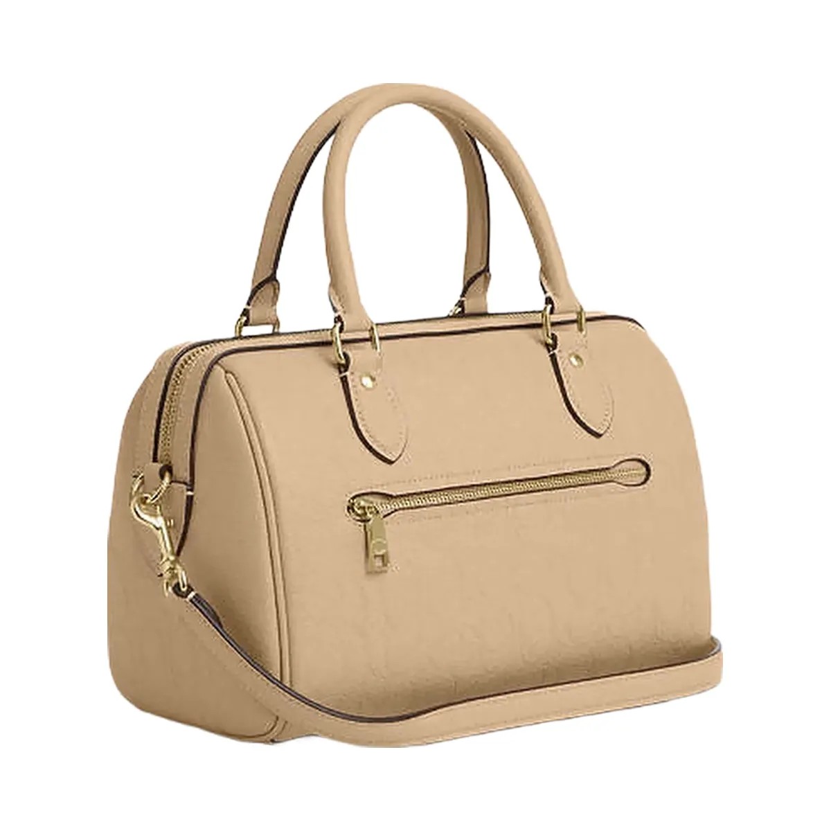 Coach Rowan Satchel Bag In Signature Leather Pebbled Leather-Im-Oat - HypeFly India View 3