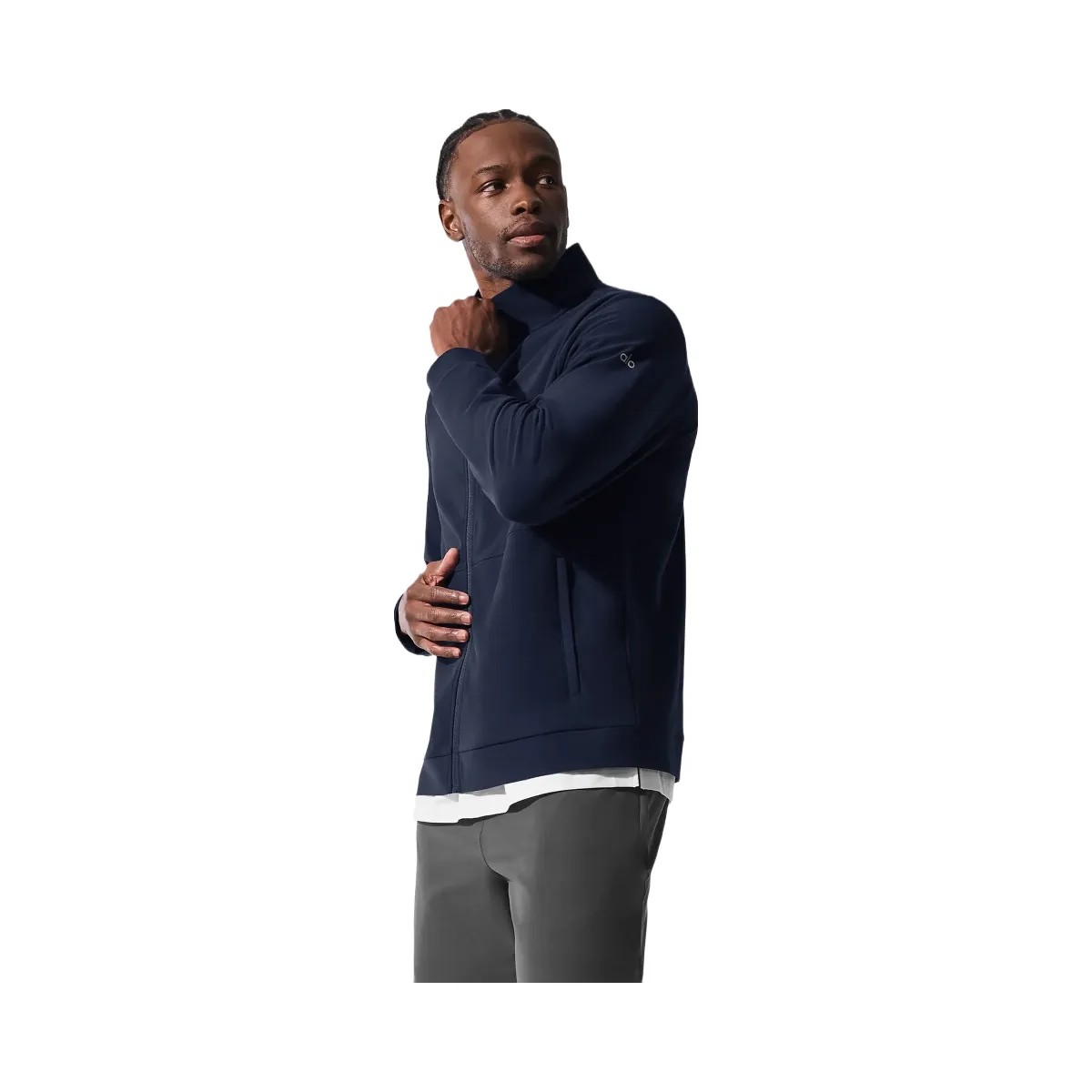 Alo Men's Conquer Max Mock Neck Full Zip - Navy - HypeFly India View 2