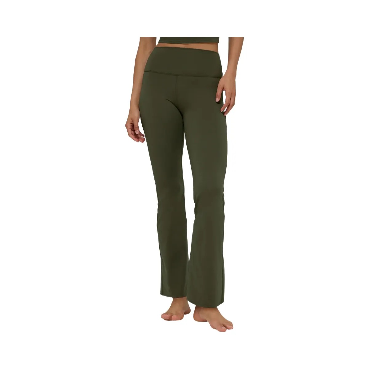 Alo Women's ALO Softsculpt High-Waist 7/8 Bootcut Legging - Green Olive - HypeFly India View 1