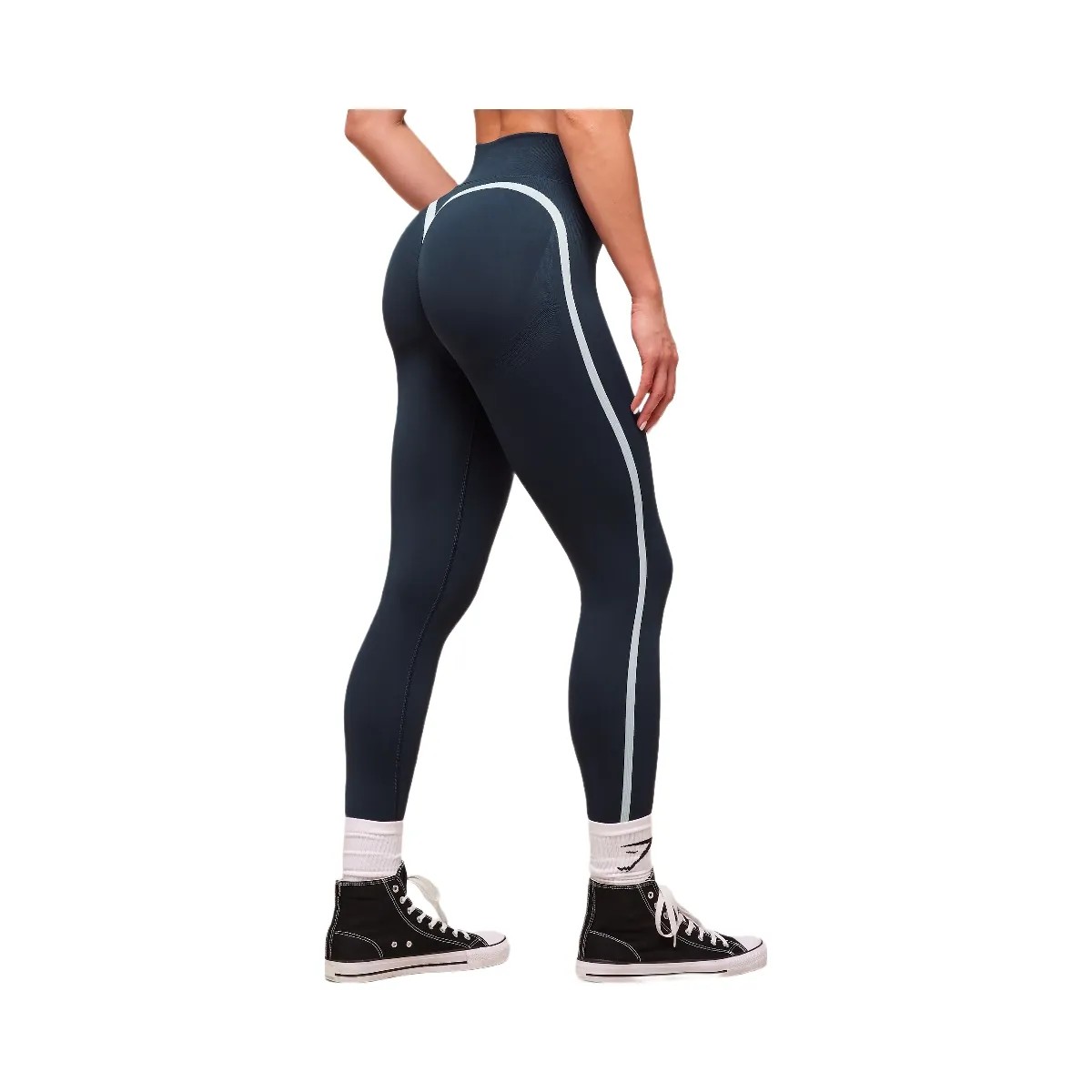 Gymshark Lift Campus Seamless Leggings - Heavy Blue - HypeFly India View 2
