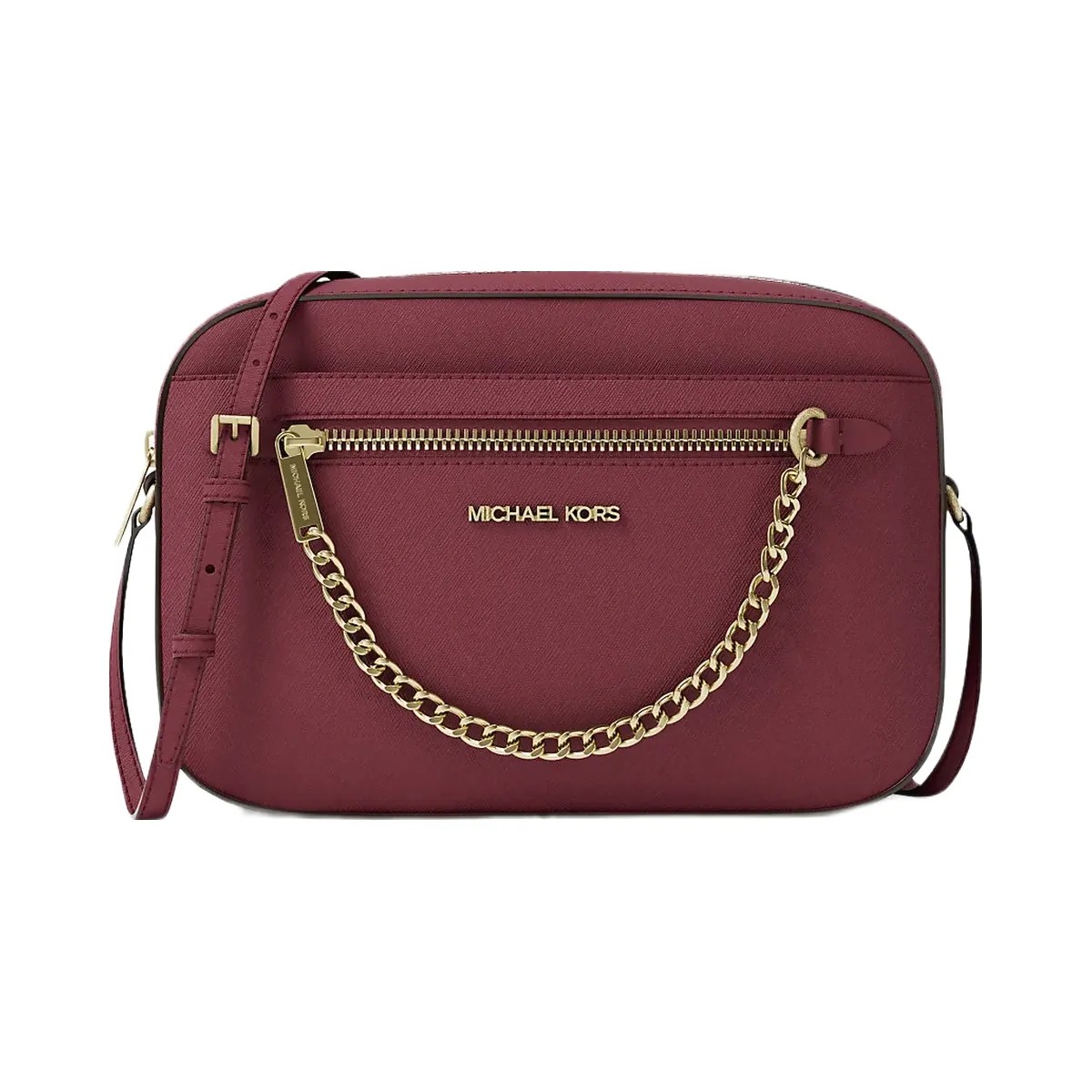 Michael Kors Jet Set Large Saffiano Leather Crossbody Bag Cherry - HypeFly India View 1
